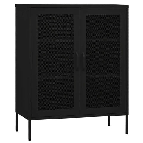 Storage Cabinet Black 80X35x101.5 Cm Steel