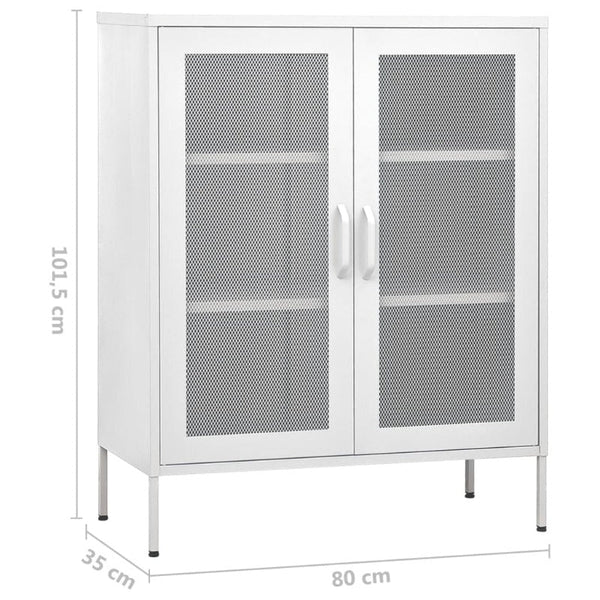 Storage Cabinet White 80X35x101.5 Cm Steel