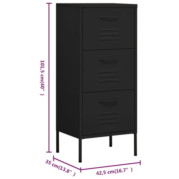 Storage Cabinet Black 42.5X35x101.5 Cm Steel Cabinets & Cupboards