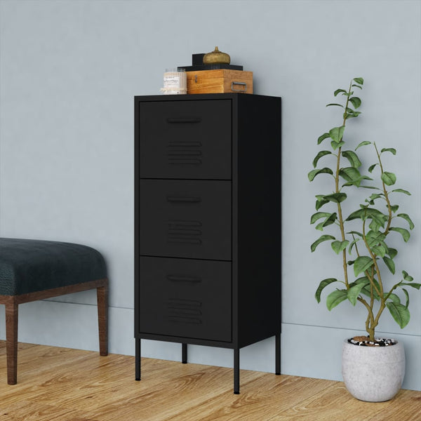 Storage Cabinet Black 42.5X35x101.5 Cm Steel Cabinets & Cupboards