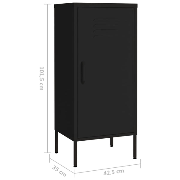 Storage Cabinet Black 42.5X35x101.5 Cm Steel Cabinets & Cupboards