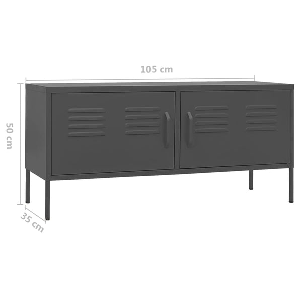 Tv Cabinet Anthracite 105X35x50 Cm Steel Tv Stands & Entertainment Units