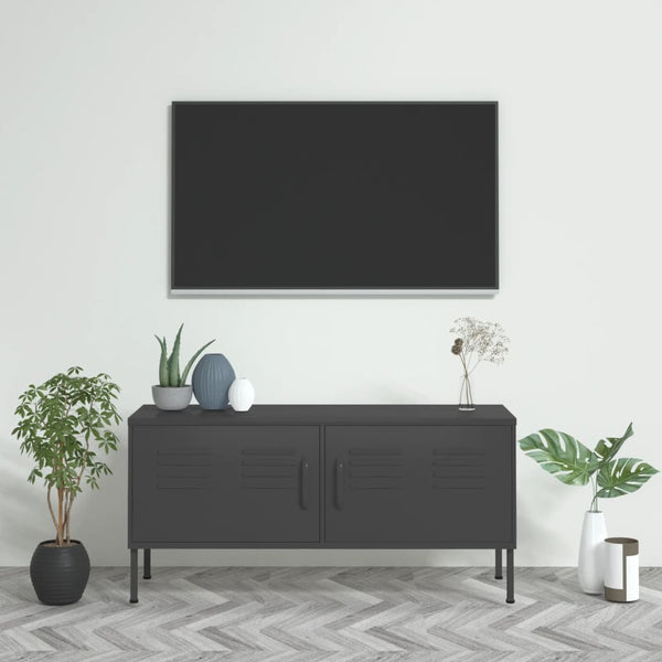 Tv Cabinet Anthracite 105X35x50 Cm Steel Tv Stands & Entertainment Units