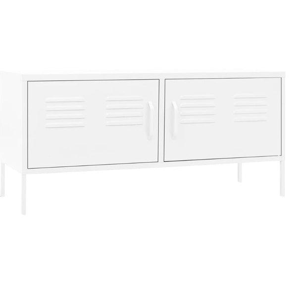 Tv Cabinet White 105X35x50 Cm Steel Tv Stands & Entertainment Units