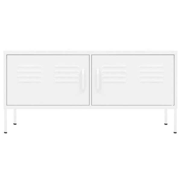 Tv Cabinet White 105X35x50 Cm Steel Tv Stands & Entertainment Units