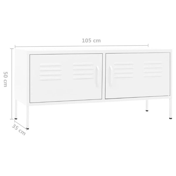 Tv Cabinet White 105X35x50 Cm Steel Tv Stands & Entertainment Units