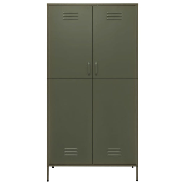Wardrobe Olive Green 90X50x180 Cm Steel Wardrobes