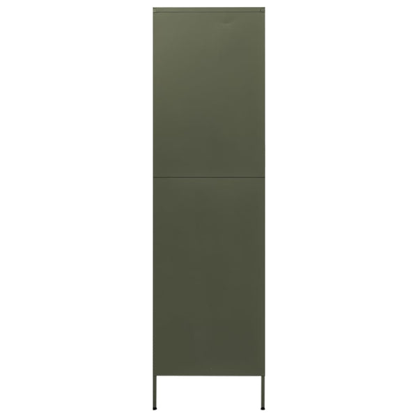 Wardrobe Olive Green 90X50x180 Cm Steel Wardrobes