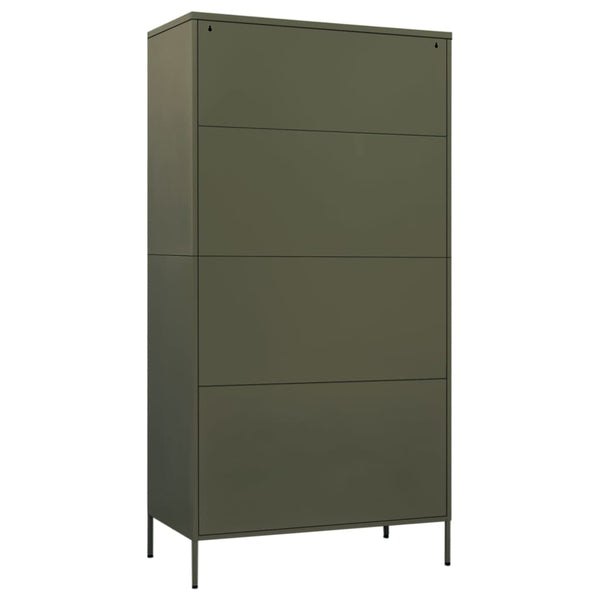 Wardrobe Olive Green 90X50x180 Cm Steel Wardrobes
