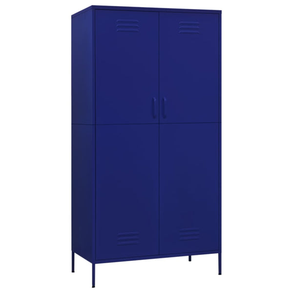 Vidaxl Wardrobe Navy Blue 90X50x180 Cm Steel Wardrobes