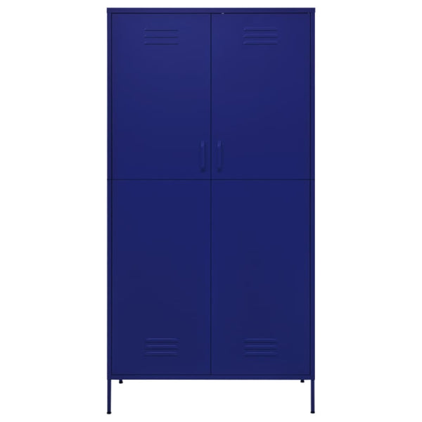 Vidaxl Wardrobe Navy Blue 90X50x180 Cm Steel Wardrobes