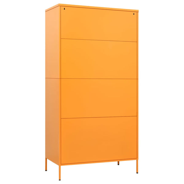 Wardrobe Mustard Yellow 90X50x180 Cm Steel Wardrobes