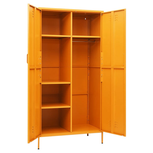 Wardrobe Mustard Yellow 90X50x180 Cm Steel Wardrobes