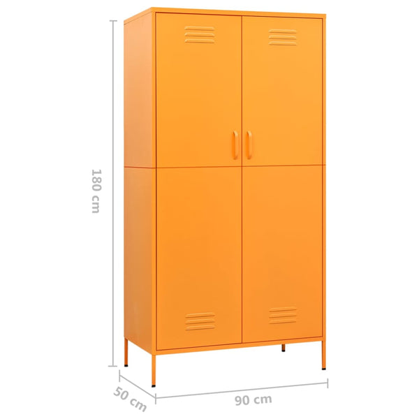 Wardrobe Mustard Yellow 90X50x180 Cm Steel Wardrobes