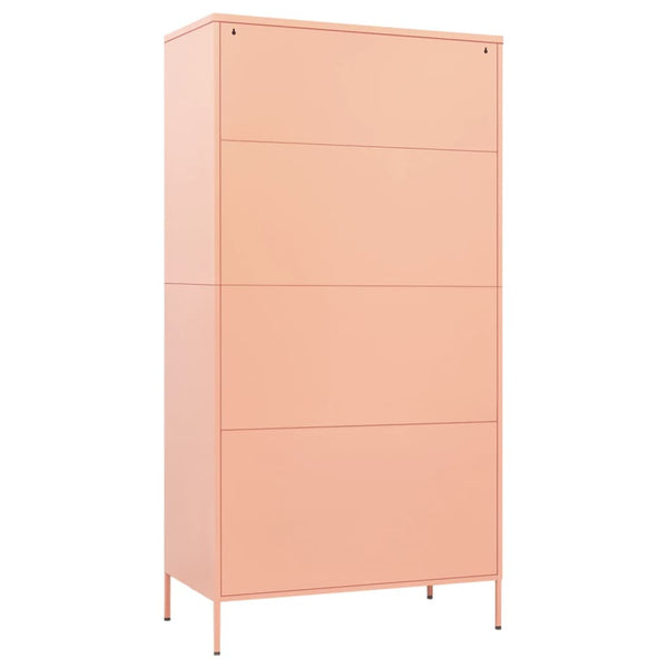 Wardrobe Pink 90X50x180 Cm Steel Wardrobes