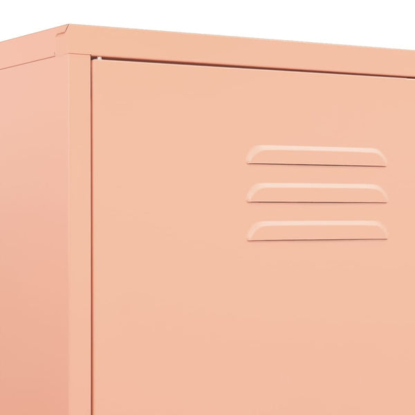 Wardrobe Pink 90X50x180 Cm Steel Wardrobes