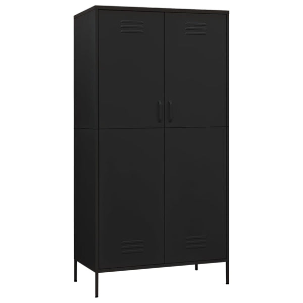 Wardrobe Black 90X50x180 Cm Steel Wardrobes