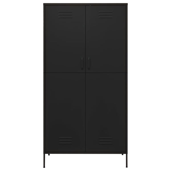 Wardrobe Black 90X50x180 Cm Steel Wardrobes