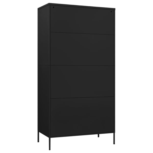 Wardrobe Black 90X50x180 Cm Steel Wardrobes