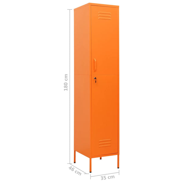 Locker Cabinet Orange 35X46x180 Cm Steel Cabinets & Cupboards