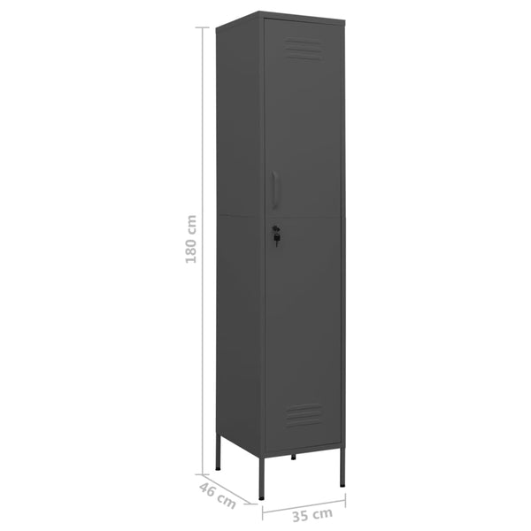 Locker Cabinet Anthracite 35X46x180 Cm Steel Cabinets & Cupboards