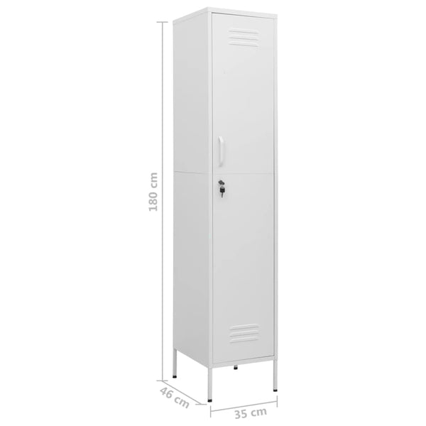 Locker Cabinet White 35X46x180 Cm Steel Cabinets & Cupboards