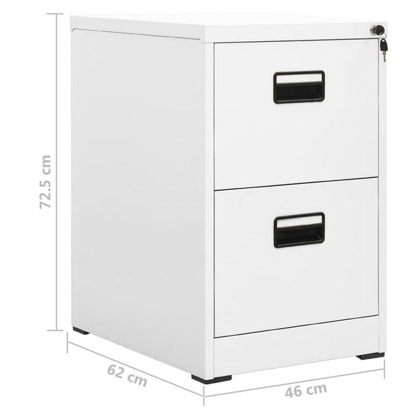 Filing Cabinets Filing Cabinet White 46X62x72.5 Cm Steel