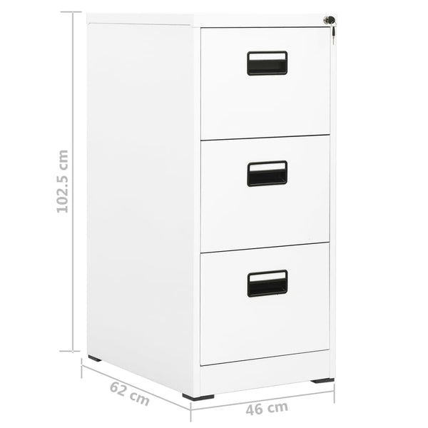 Filing Cabinet White 46X62x102.5 Cm Steel Filing Cabinets