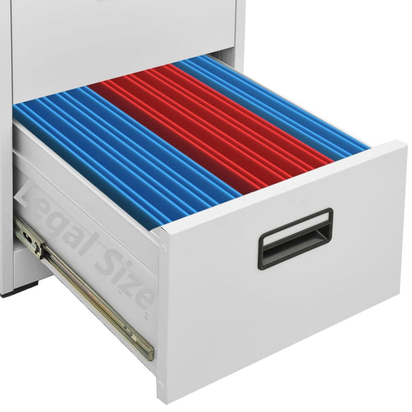 Filing Cabinets Filing Cabinet Light Grey 46X62x133 Cm Steel