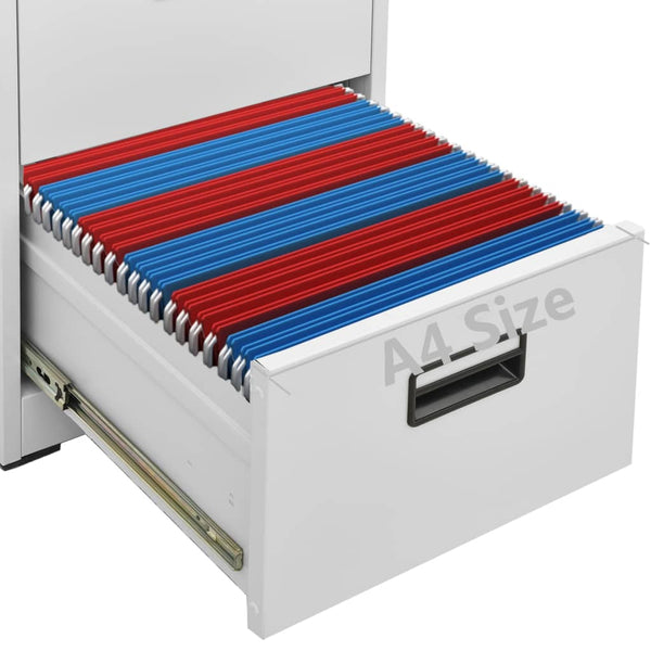 Filing Cabinets Filing Cabinet Light Grey 46X62x133 Cm Steel