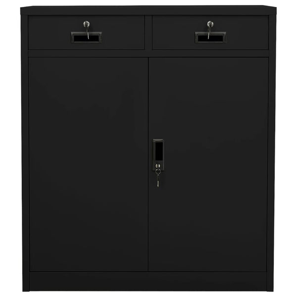 Office Cabinet Black 90X40x102 Cm Steel Filing Cabinets