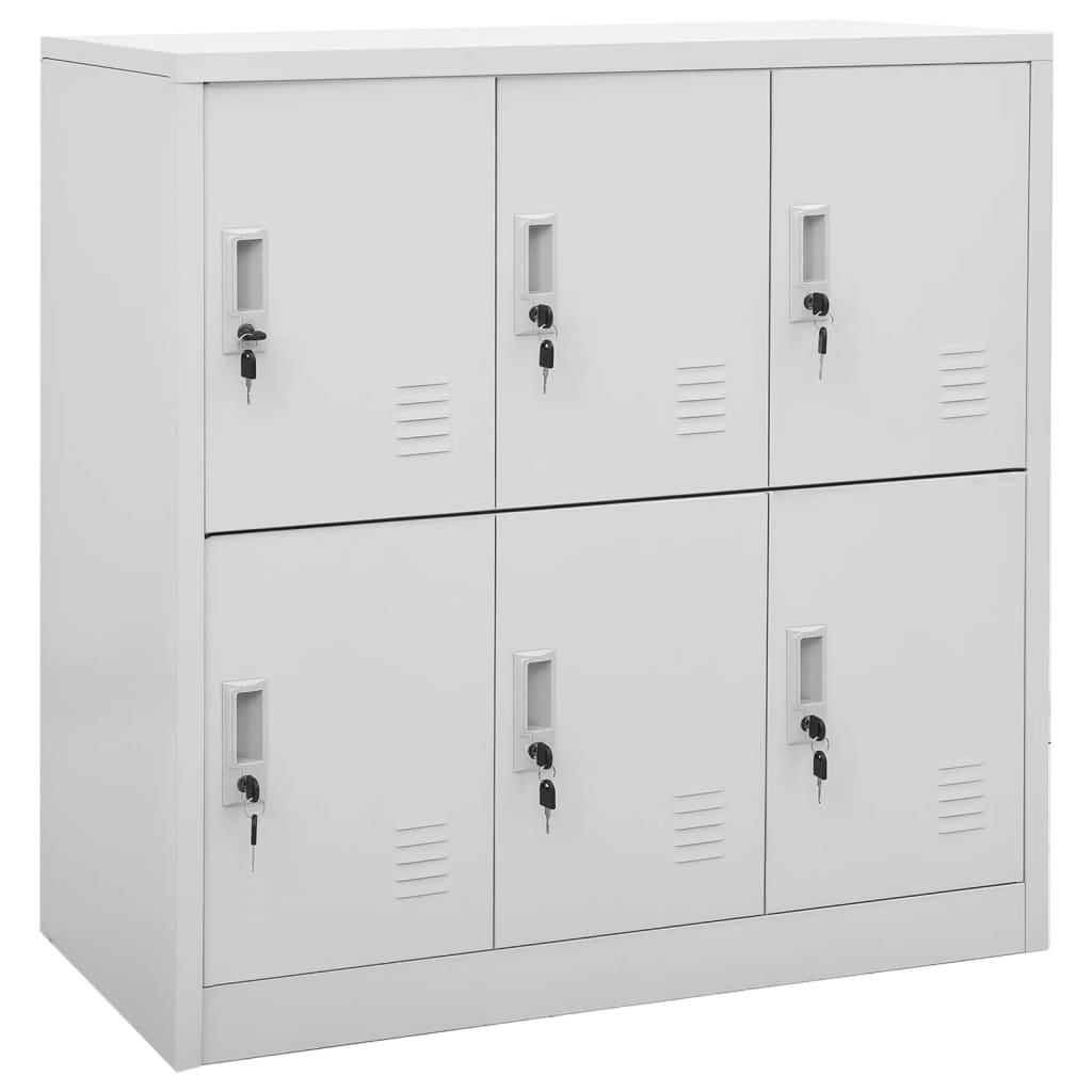 Vidaxl Locker Cabinet Light Grey 90X45x92.5 Cm Steel Cabinets & Cupboards