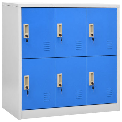 Locker Cabinet Light Grey And Blue 90X45x92.5 Cm Steel Cabinets & Cupboards