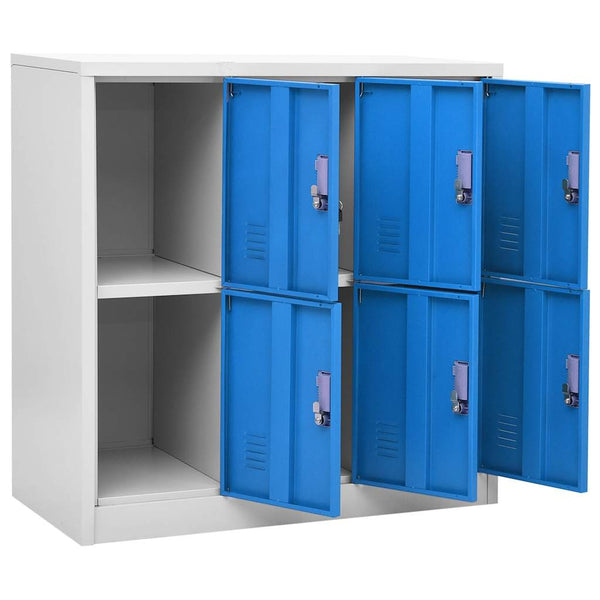 Locker Cabinet Light Grey And Blue 90X45x92.5 Cm Steel Cabinets & Cupboards