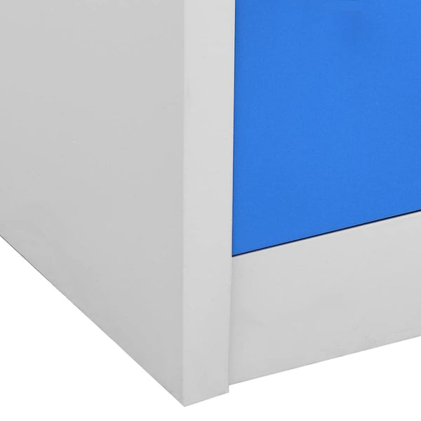 Locker Cabinet Light Grey And Blue 90X45x92.5 Cm Steel Cabinets & Cupboards