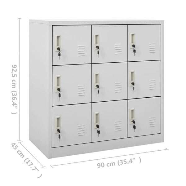 Vidaxl Locker Cabinet Light Grey 90X45x92.5 Cm Steel Cabinets & Cupboards