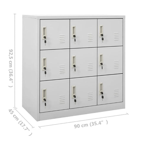 Locker Cabinet Light Grey 90X45x92.5 Cm Steel