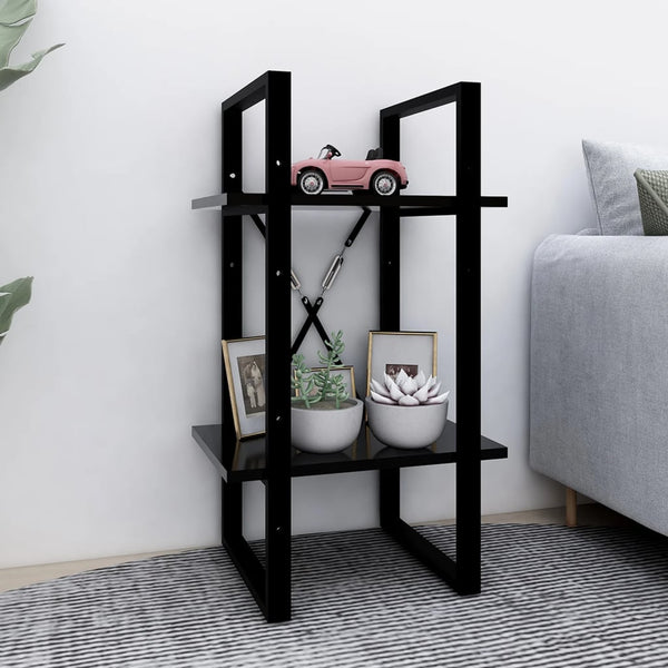 2 Tier Book Cabinet Black 40X30x70 Cm Engineered Wood Bookshelves
