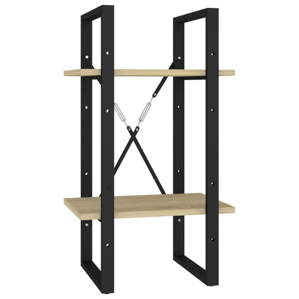 2 Tier Book Cabinet Sonoma Oak 40X30x70 Cm Engineered Wood Bookshelves