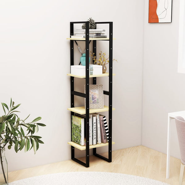 4 Tier Book Cabinet 40X30x140 Cm Solid Pine Wood Bookshelves