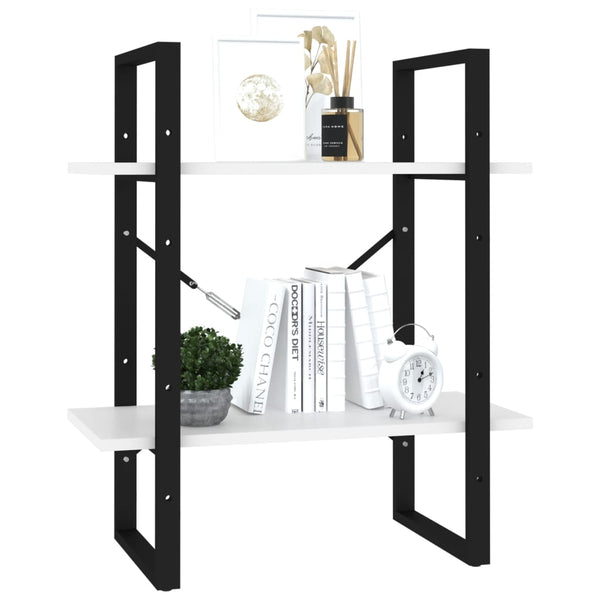 2 Tier Book Cabinet White 60X30x70 Cm Engineered Wood Bookshelves