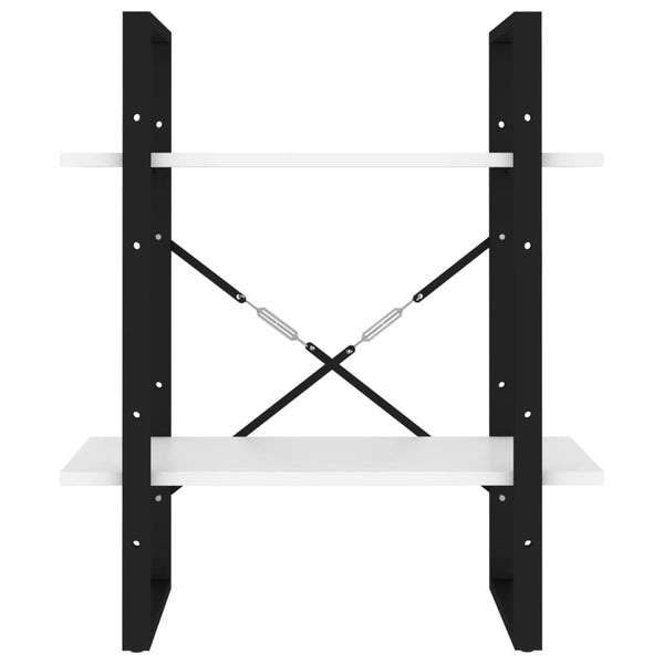 2 Tier Book Cabinet White 60X30x70 Cm Engineered Wood Bookshelves