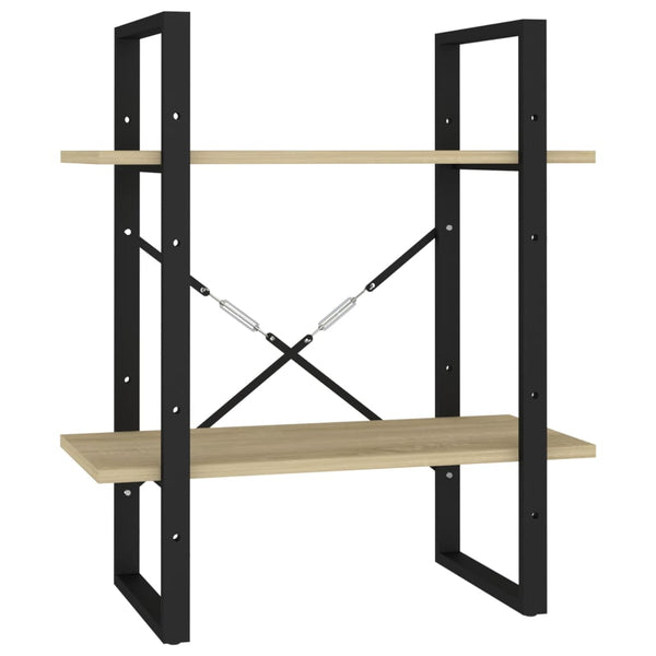 Vidaxl 2 Tier Book Cabinet Sonoma Oak 60X30x70 Cm Engineered Wood Bookshelves