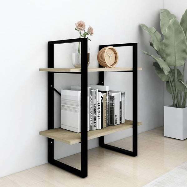 Vidaxl 2 Tier Book Cabinet Sonoma Oak 60X30x70 Cm Engineered Wood Bookshelves