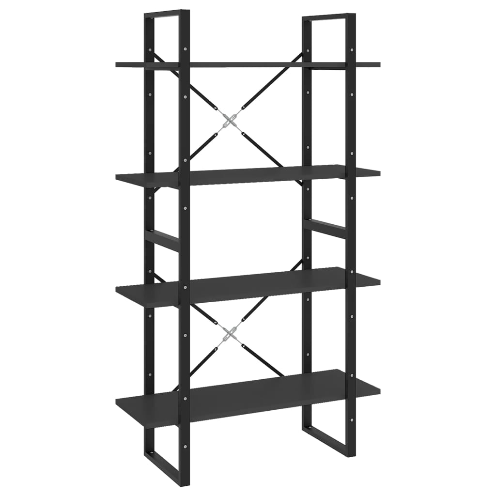 4 Tier Book Cabinet Grey 80X30x140 Cm Engineered Wood Bookshelves