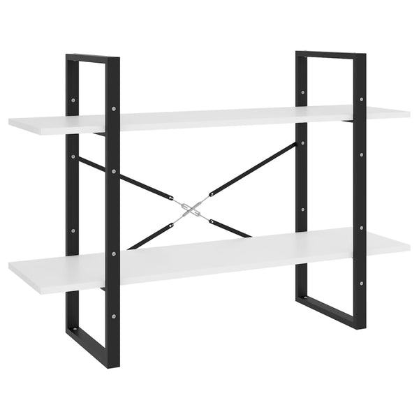 2 Tier Book Cabinet White 100X30x70 Cm Engineered Wood Bookshelves