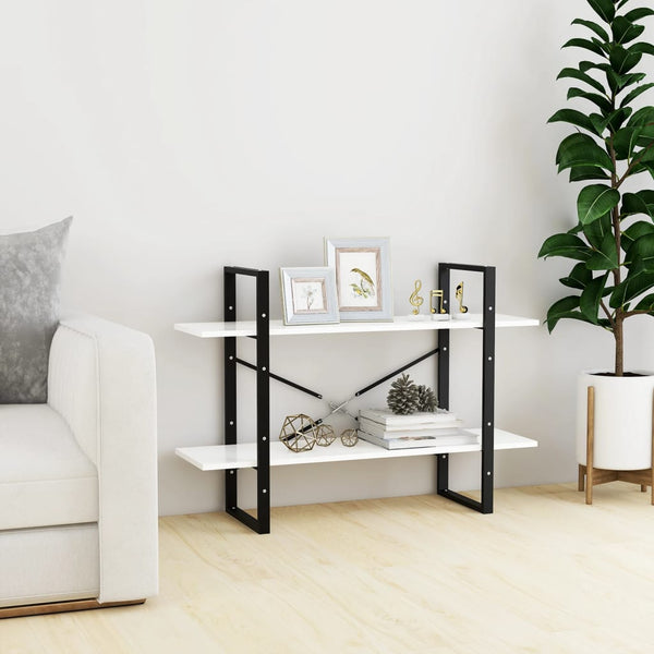 2 Tier Book Cabinet White 100X30x70 Cm Engineered Wood Bookshelves