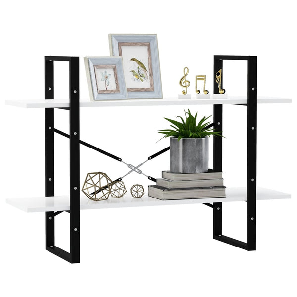 2 Tier Book Cabinet White 100X30x70 Cm Engineered Wood Bookshelves