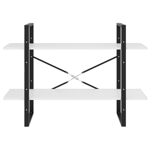 2 Tier Book Cabinet White 100X30x70 Cm Engineered Wood Bookshelves