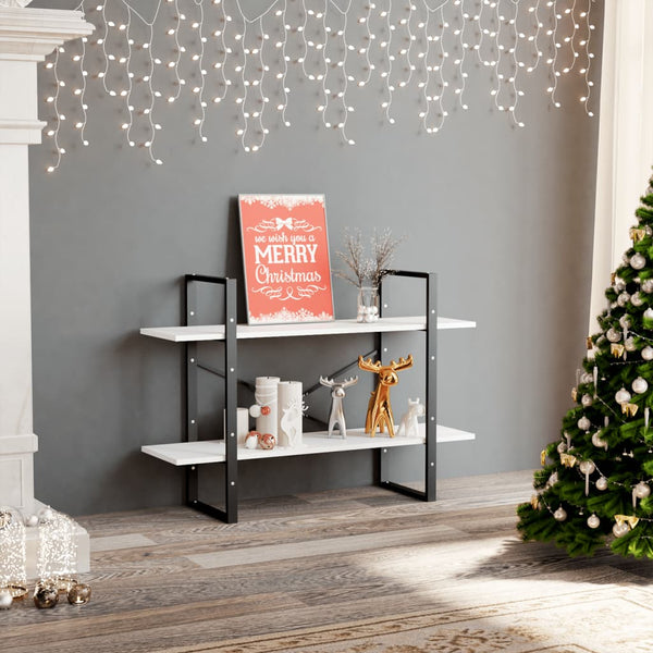 2 Tier Book Cabinet White 100X30x70 Cm Engineered Wood Bookshelves